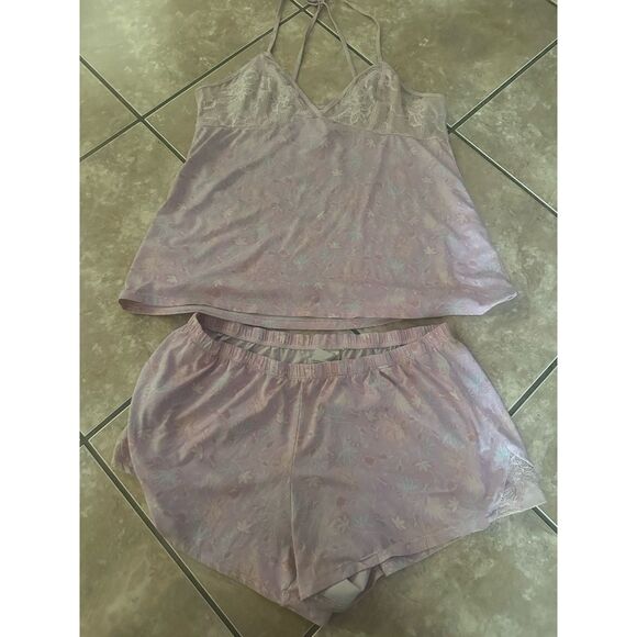 Jessica Simpson M Soft Printed PJ Set Sleepwear Floral Pink - Picture 1 of 3